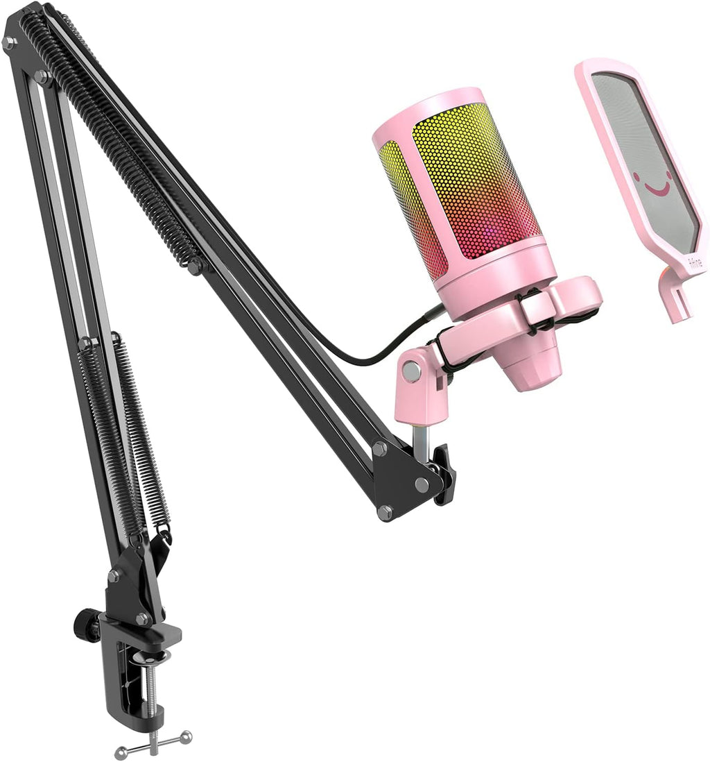 USB Gaming Microphone Kit, Condenser Cardioid Microphone Set with Arm Stand W100636