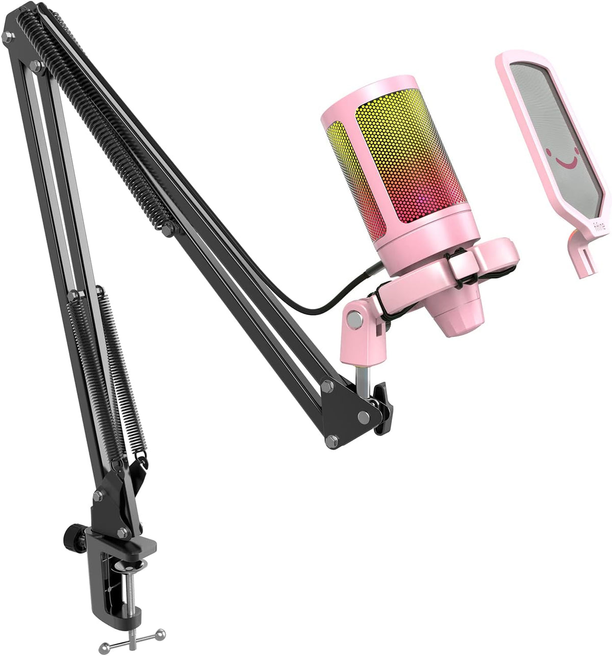 USB Gaming Microphone Kit, Condenser Cardioid Microphone Set with Arm Stand W100636