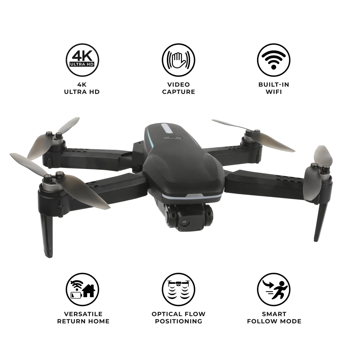 4K Aerial Camera Drone with Carrying Case, Black C1644