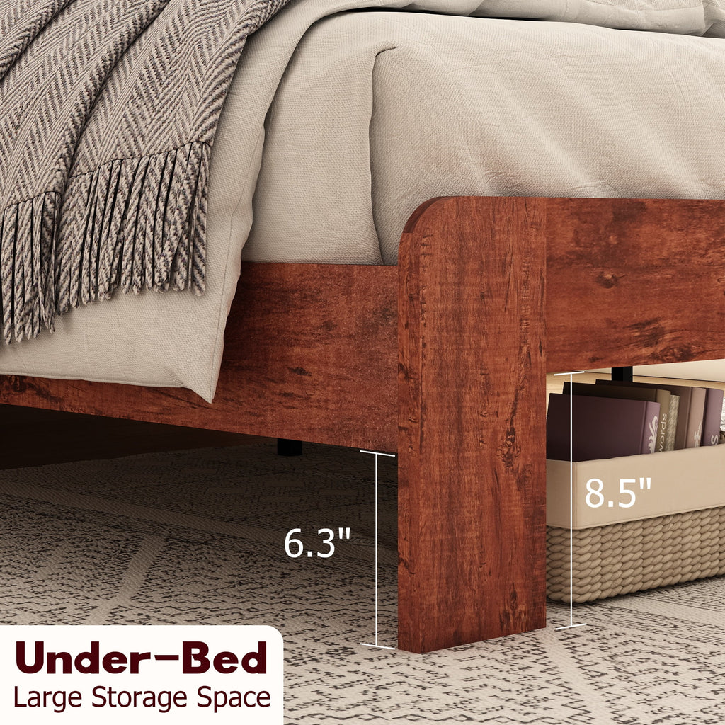 Queen Wood Platform Bed Frame with Headboard U757138