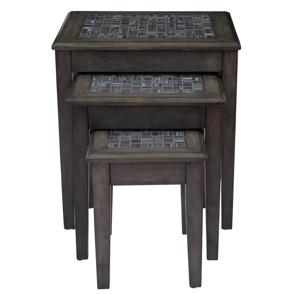 Nesting Tables with Mosaic Tile Inlay Set of 3 K466336