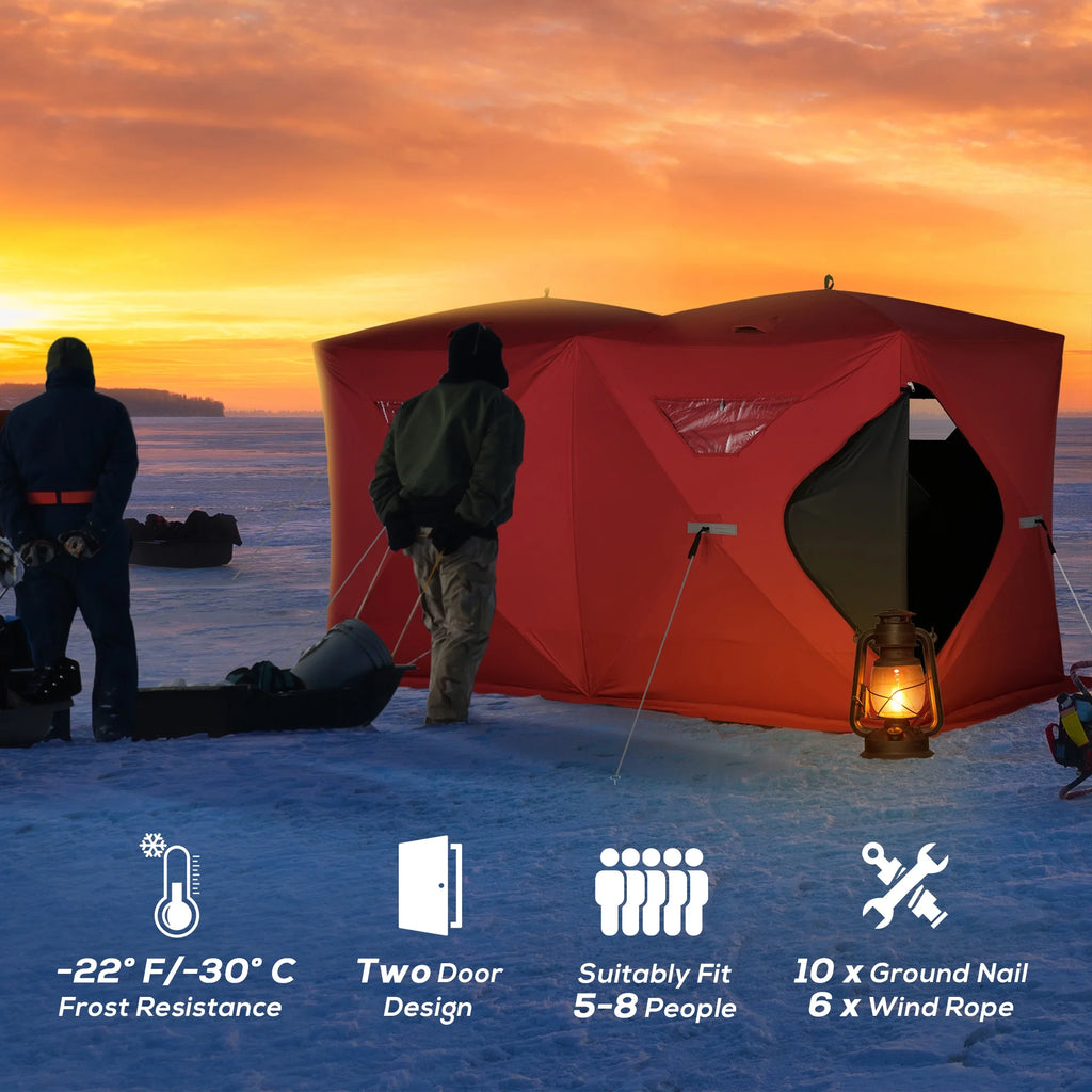 Red Pop-up Ice Fishing Tent R3093