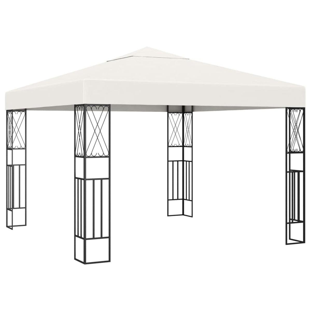 Cream Steel Frame Party Tent Canopy 9.8ft x 9.8ft x 8.5ft L590667