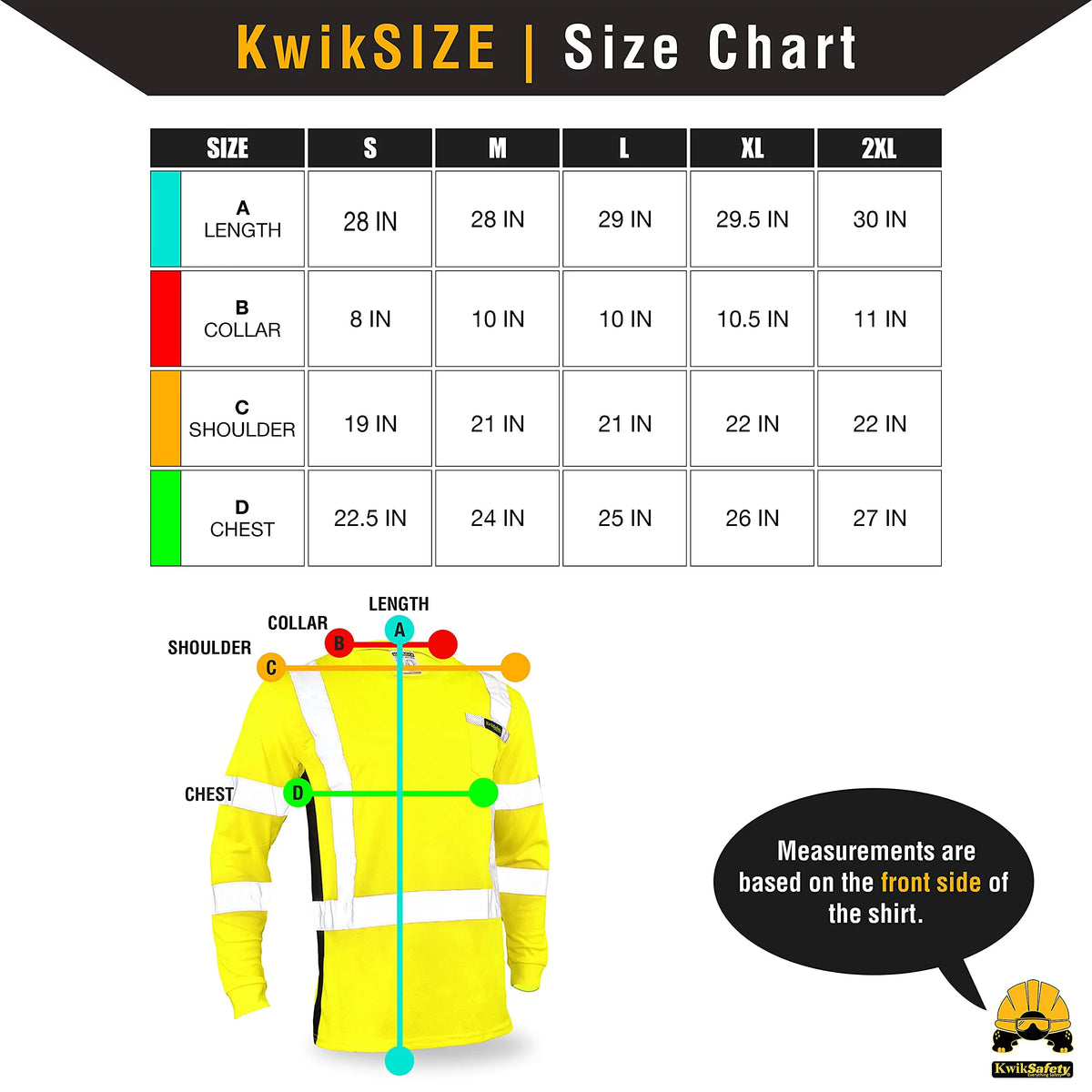 Long Sleeve Safety Shirt with Pocket & Reflective Tape Yellow Small B85684