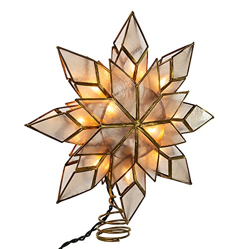 8.5-Inch Capiz Star Tree Topper with 10 Clear Lights D116437