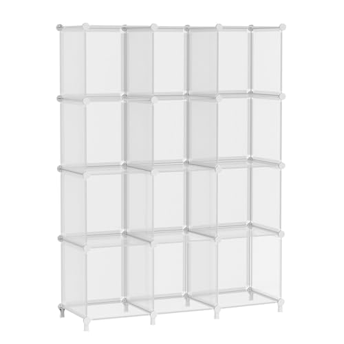 White 12 Cube Plastic Storage Organizer E68690