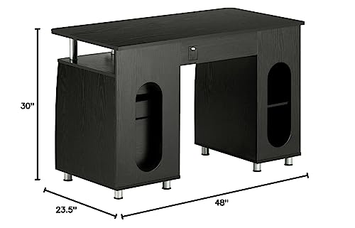 Espresso Writing Desk with Drawers & File Cabinet B20893