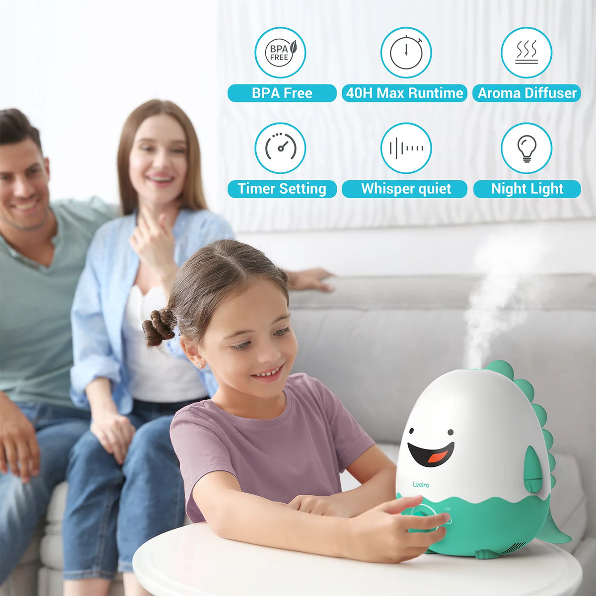 Cool Mist Humidifier with Diffuser, Night Light, Timer E502722