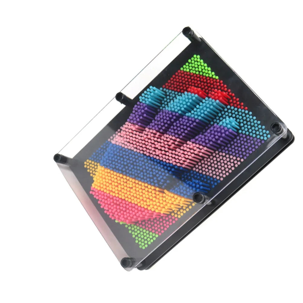 Plastic 3D Pin Art Educational Toys Square Handprint E8313