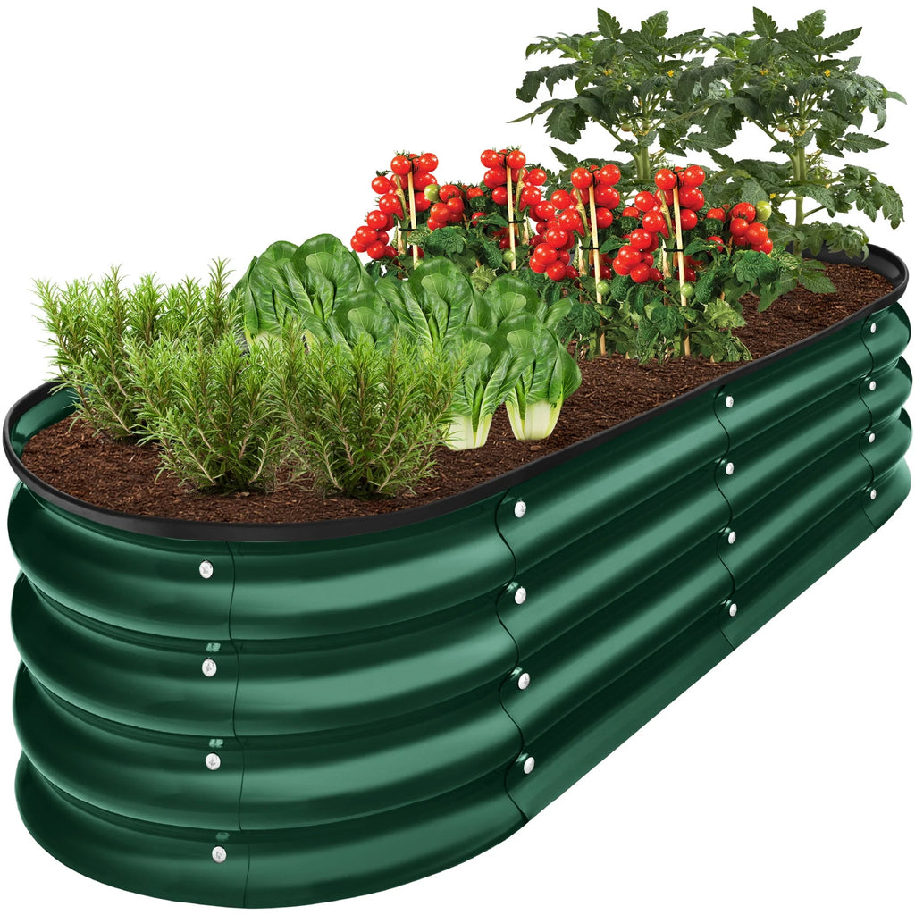 4x2x1ft Outdoor Raised Metal Oval Garden Bed K186822