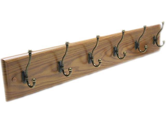 Wall Rack Six Double Hooks Wood Medium Oak K5907