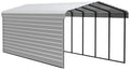 Galvanized Steel Carport Kit with 1-Sided Enclosure I724