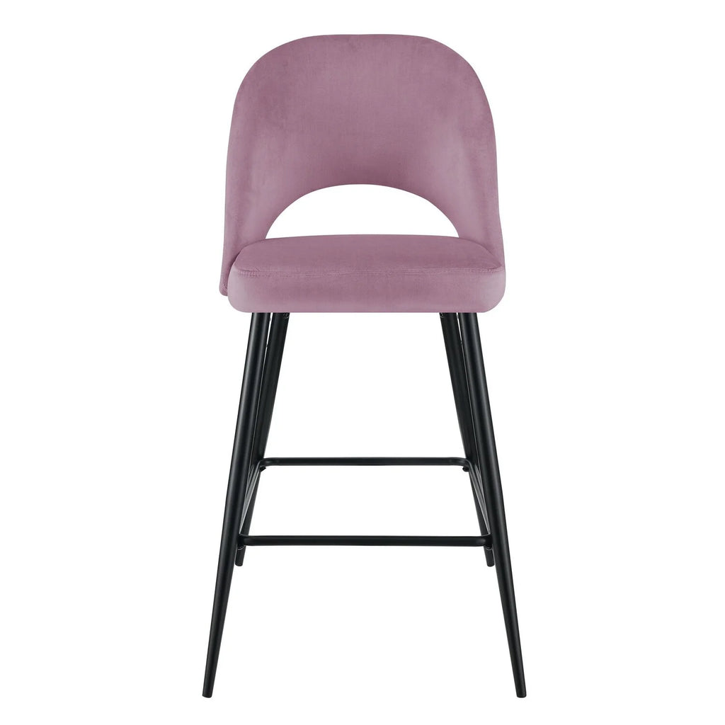 Pink Velvet Bar Stool Set O976
