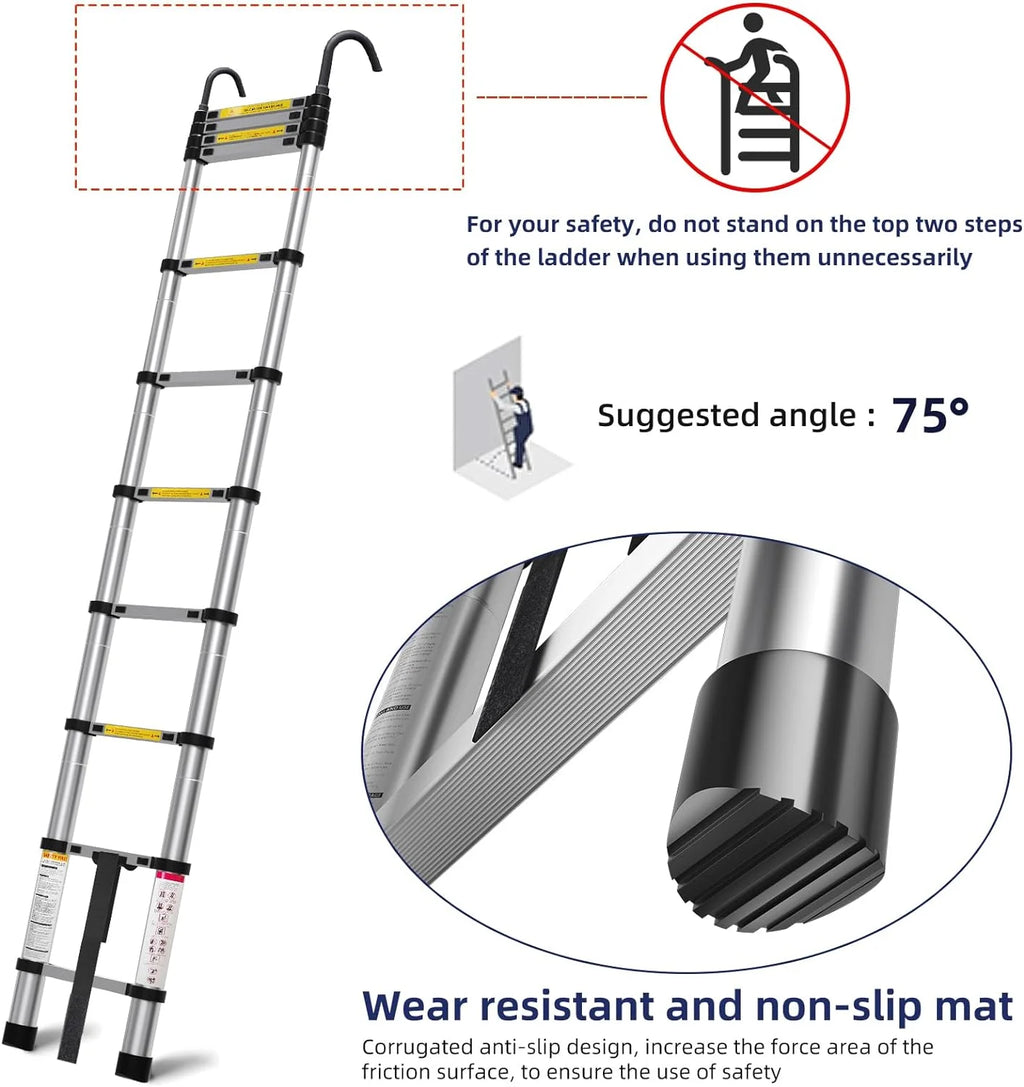 10.5ft Aluminum Telescoping Ladder with Hook T42090