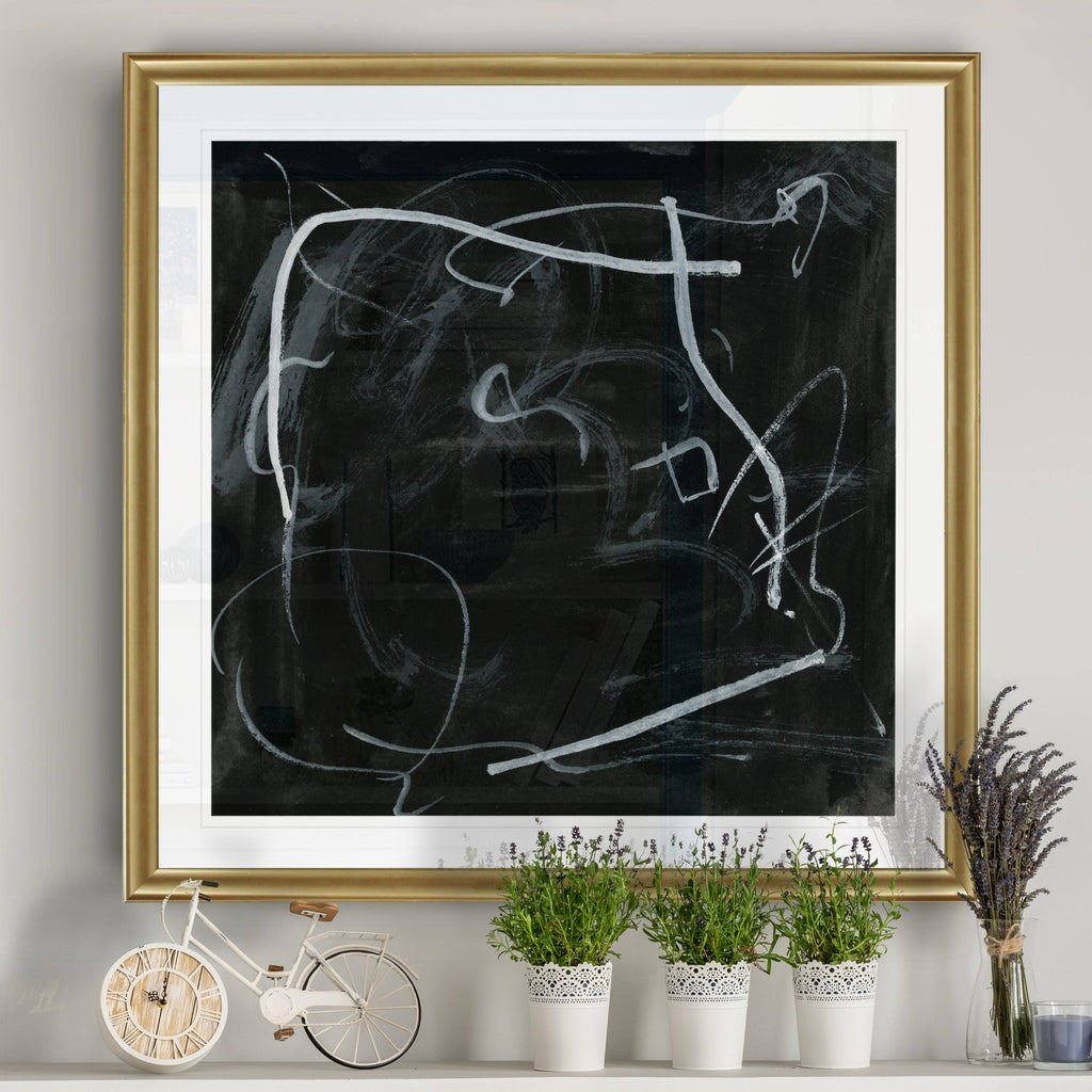 Black Framed Print 30 x 30 Gold Q4308