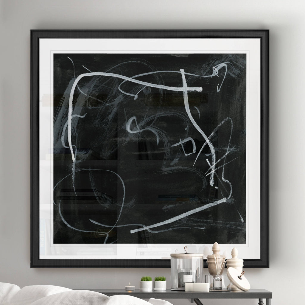 Black Framed Print 30 x 30 Gold Q4308