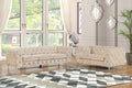 Beige Velvet 2 Piece Sofa and Loveseat V43860