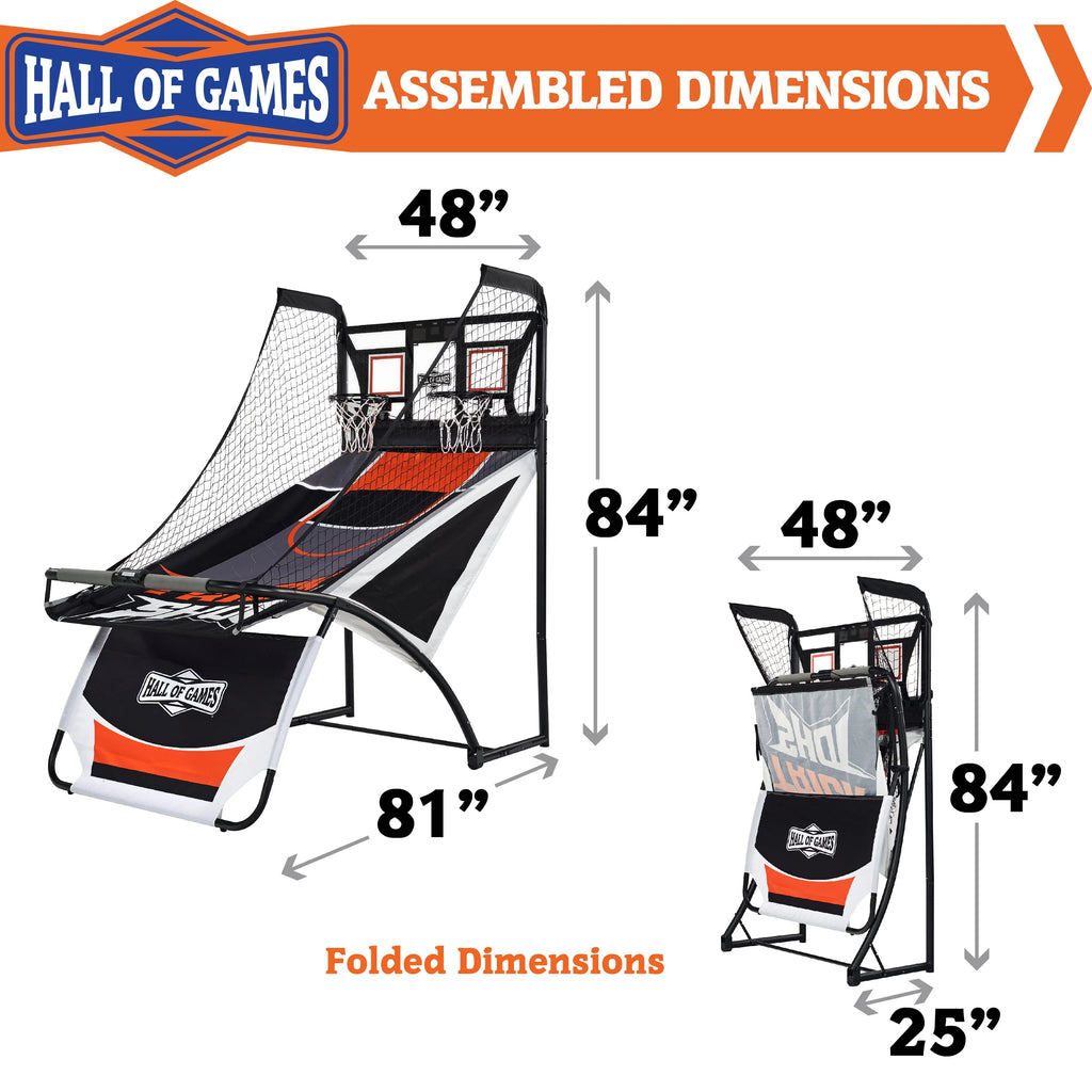 84” Indoor Steel Frame EZ-Fold Arcade Basketball Game, Black R84662