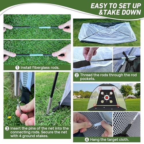 Golf Net with Practice Mat 10x7FT U4506