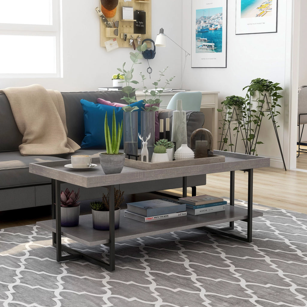 47-inch Metal 1-Shelf Coffee Table V659958