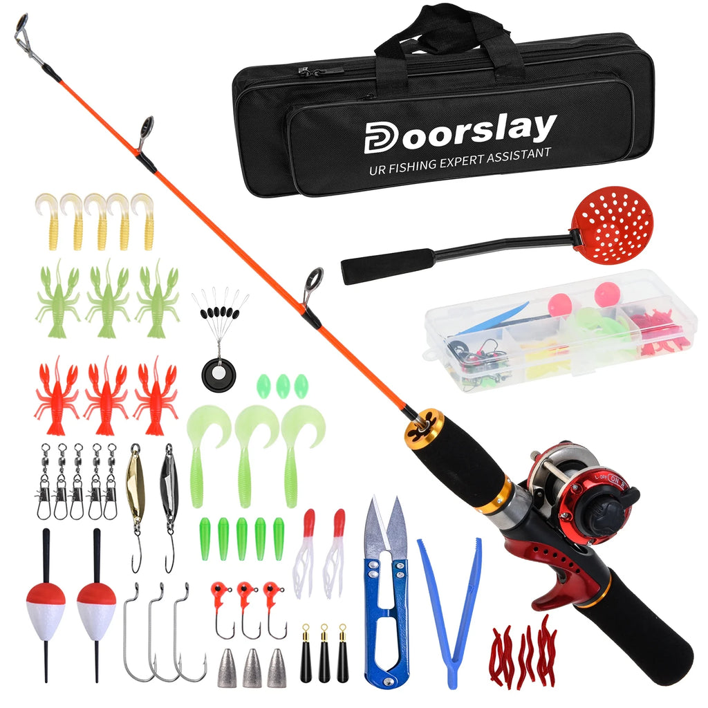 Ice Fishing Rod Reel Combo Kit with Carry Bag O129