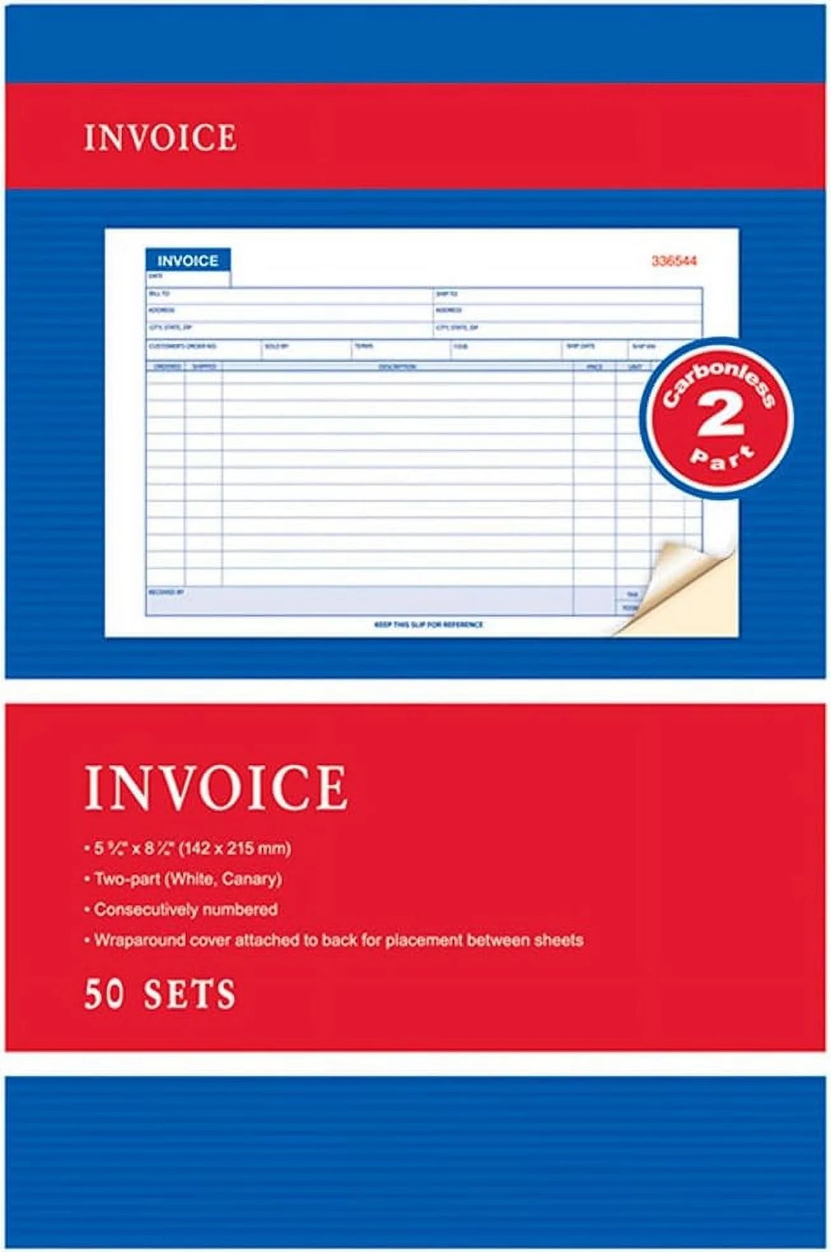 Invoice Receipt Record Book 2 Part 50 Sets N443067
