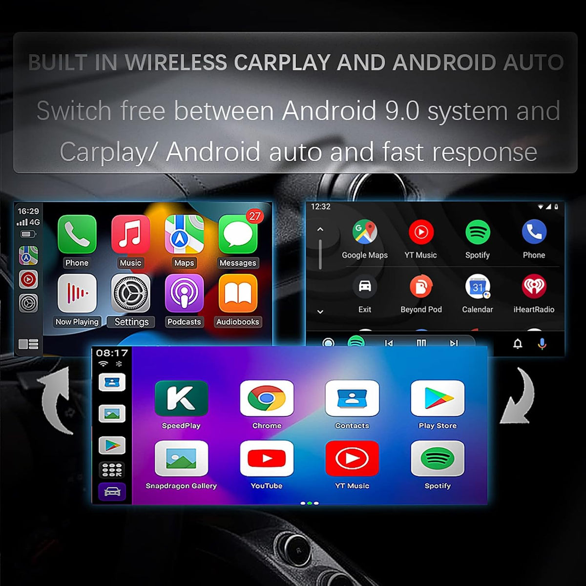 CarPlay AI Box Multimedia Video Box Qualcomm 8-core 4+64G Q316769