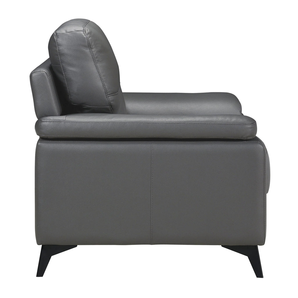 Dark Gray Leather Upholstered Chair N6877