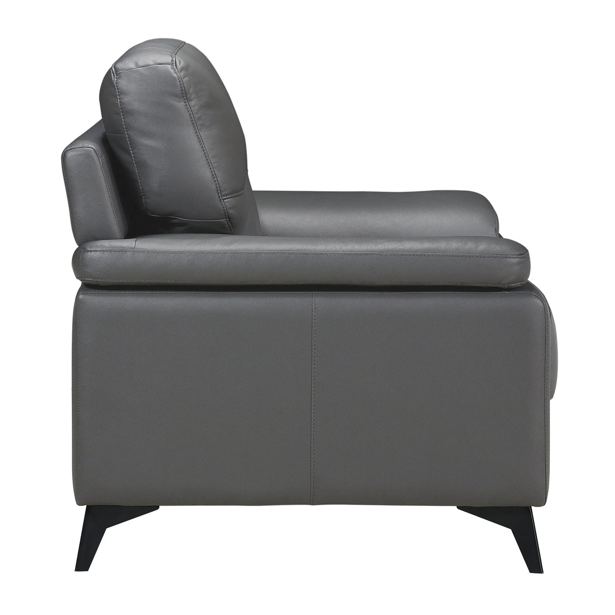 Dark Gray Leather Upholstered Chair N6877