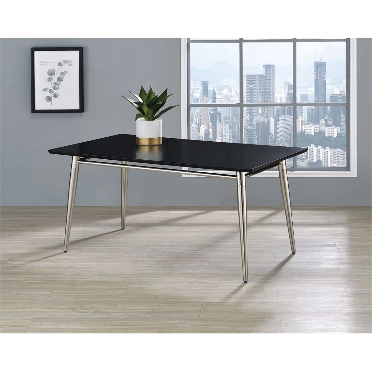 Rectangle Coffee Table with Engineered Wood Black Top W949