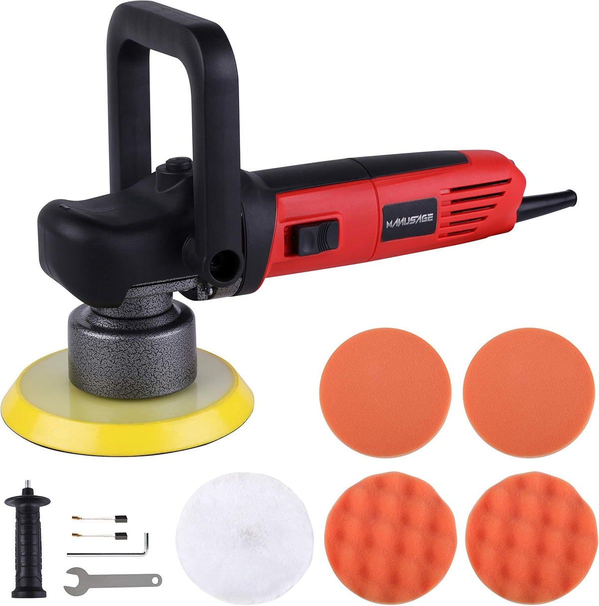 3-Inch Dual Action Car Polisher with 4 Foam and 1 Wool Pads W55069