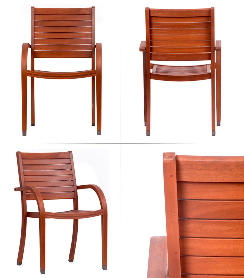 5-Piece Solid Wood Round Patio Dining Set Q7989