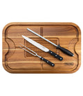 Acacia Carving Board with 3-Piece Carving Set U341834