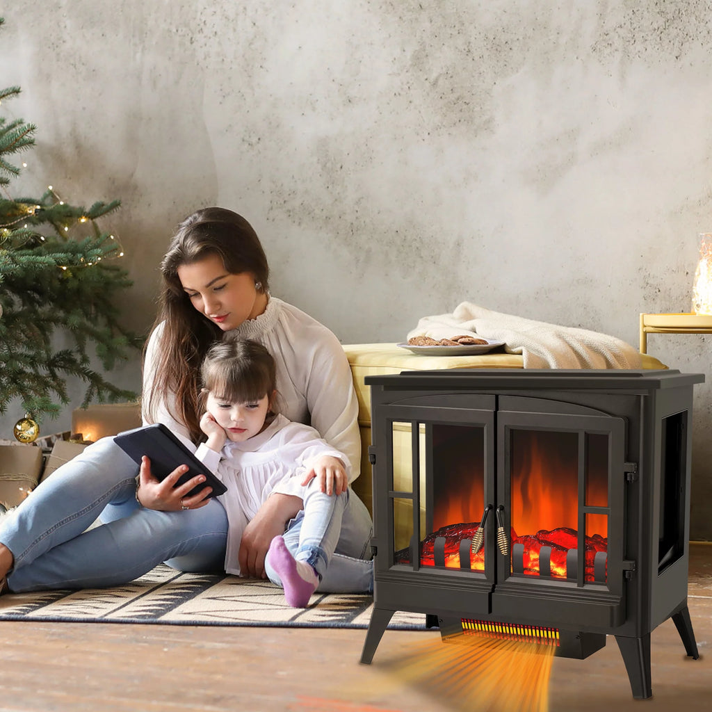 Electric Fireplace Stove, Freestanding, Portable, Thermostat, 1000W/1500W (23 Inch) G408