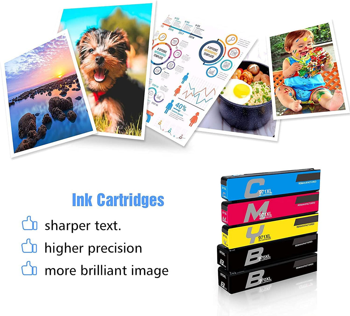 5-Pack Ink Cartridges for HP Officejet Pro Printer T901