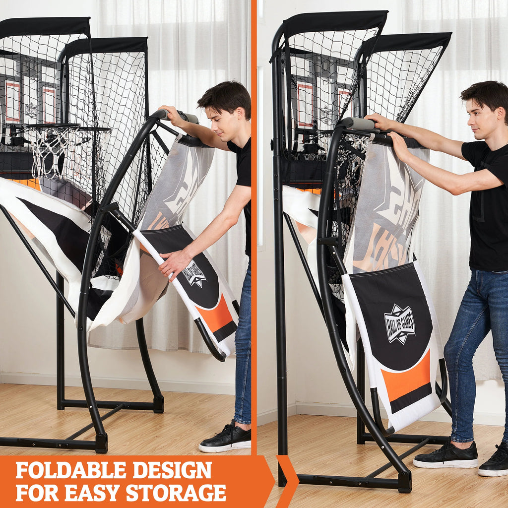 84” Indoor Steel Frame EZ-Fold Arcade Basketball Game, Black R84662