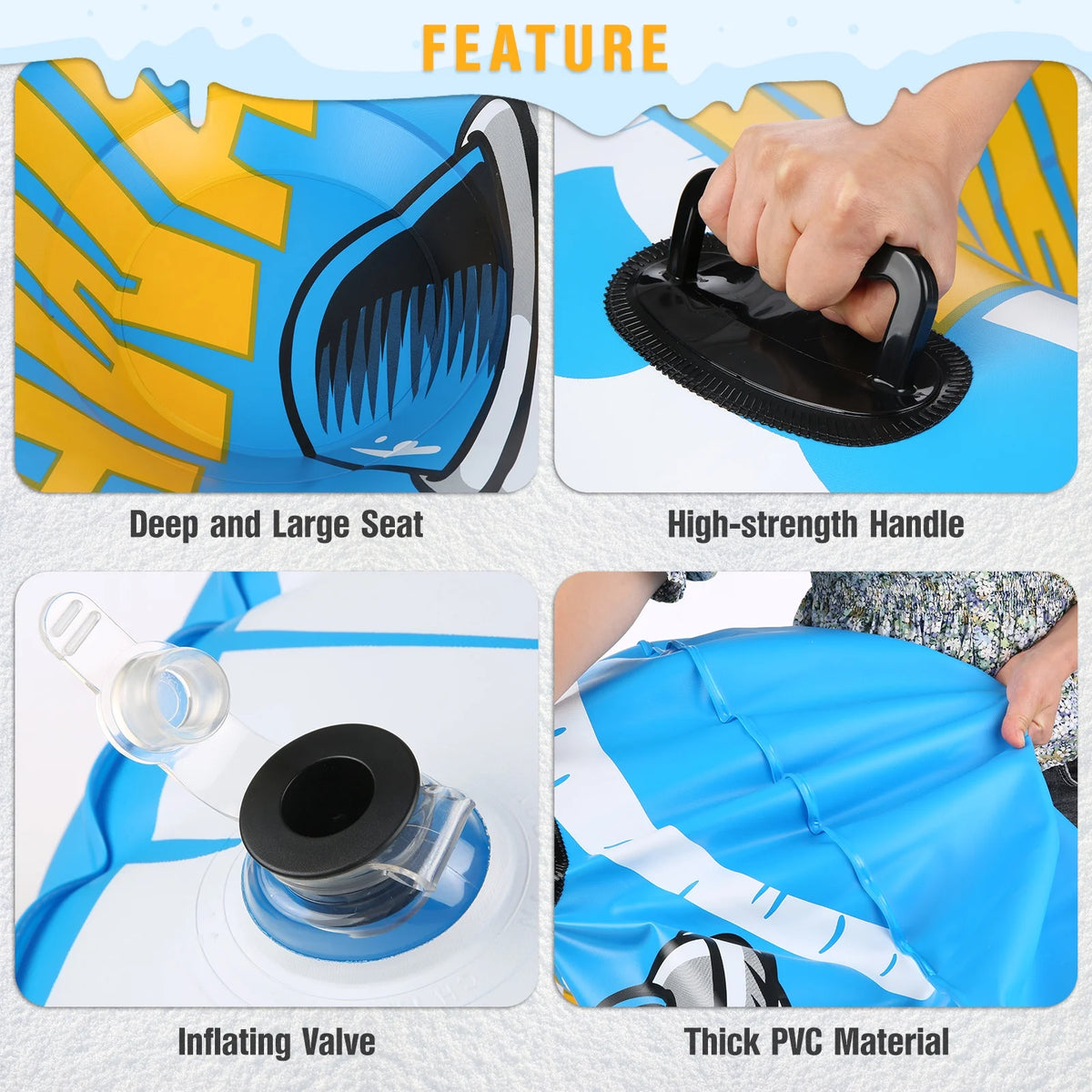 47 Inch Inflatable PVC Snow Tube V993315