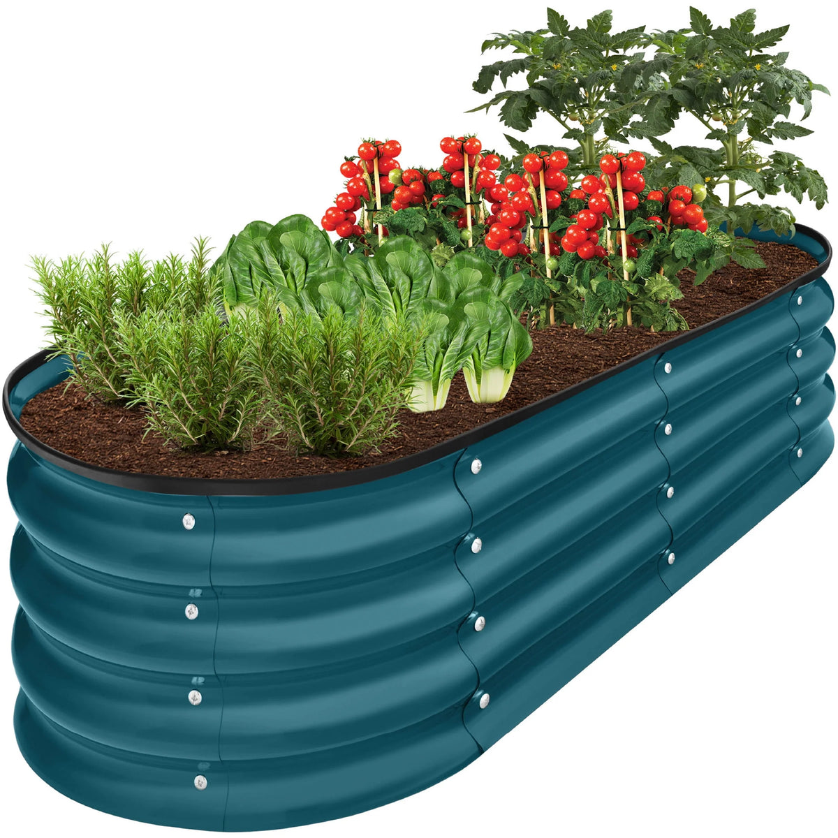 4x2x1ft Outdoor Raised Metal Oval Garden Bed K186822