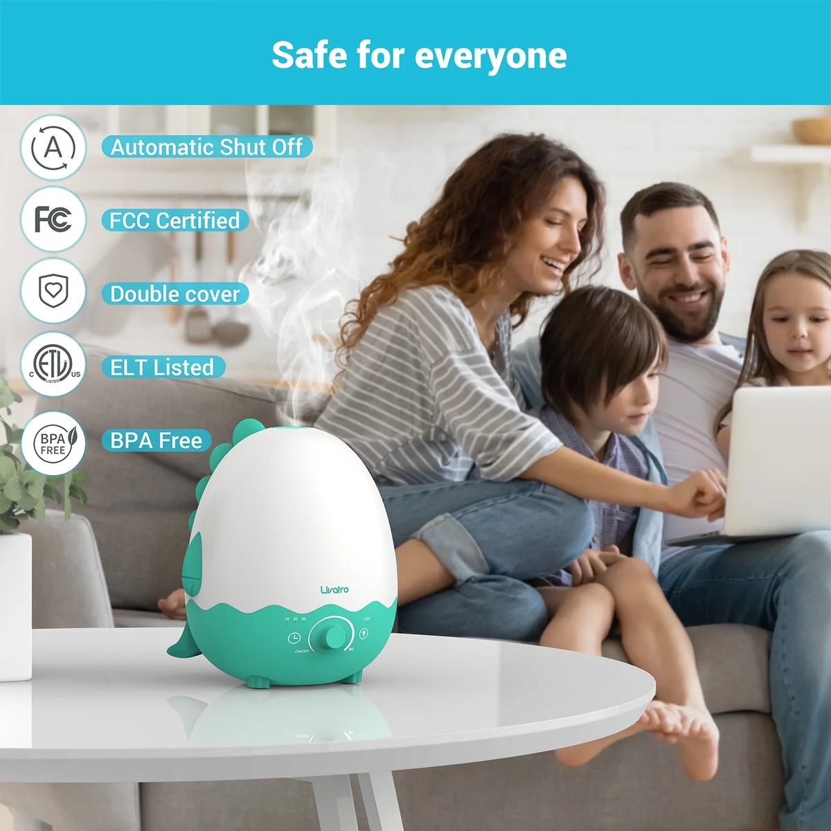 Cool Mist Humidifier with Diffuser, Night Light, Timer E502722
