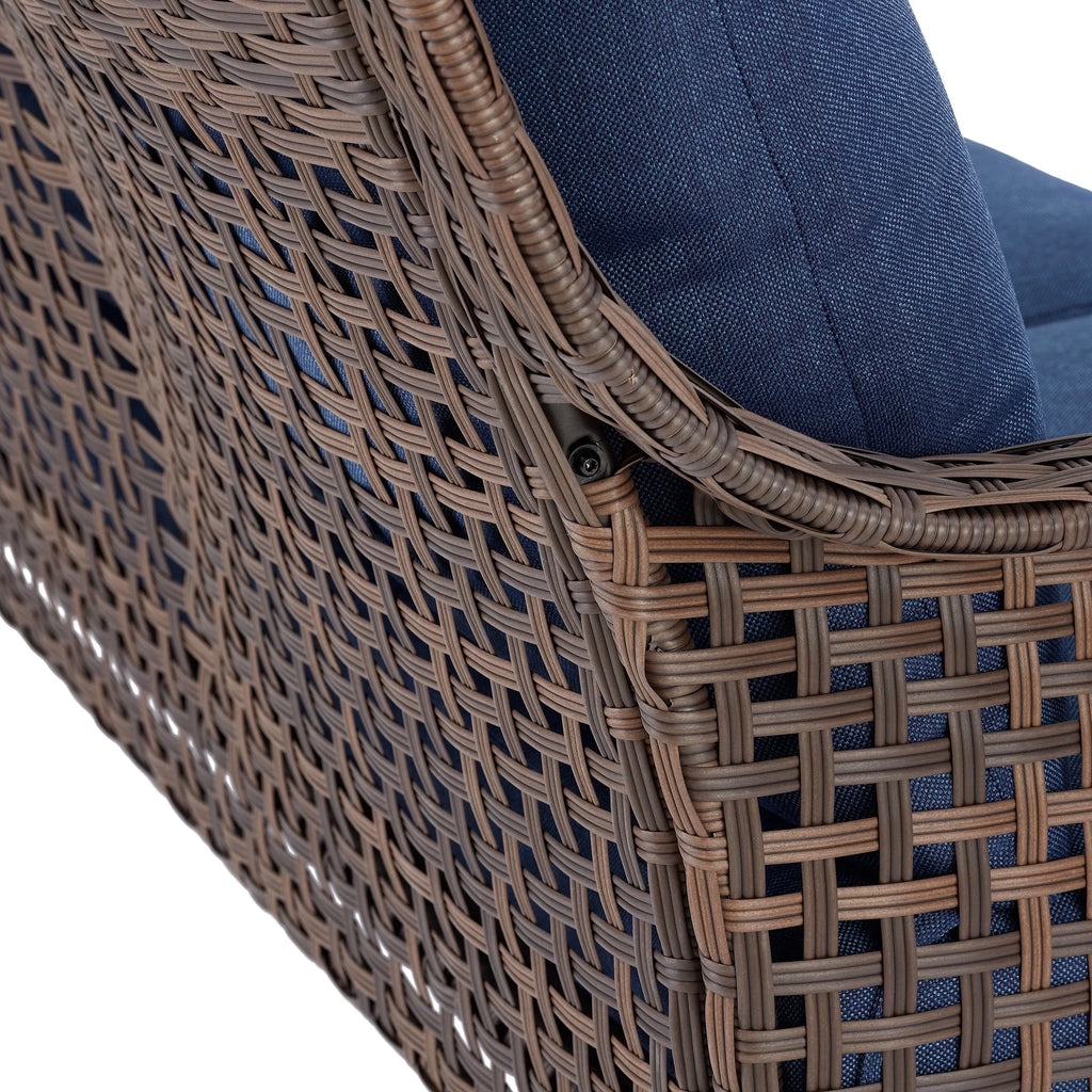 Blue Wicker Outdoor Sofa L12623