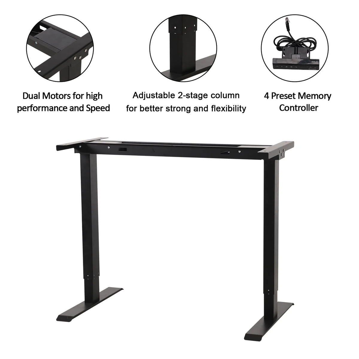 Black Electric Standing Desk Converter with 46 in. Top H109933