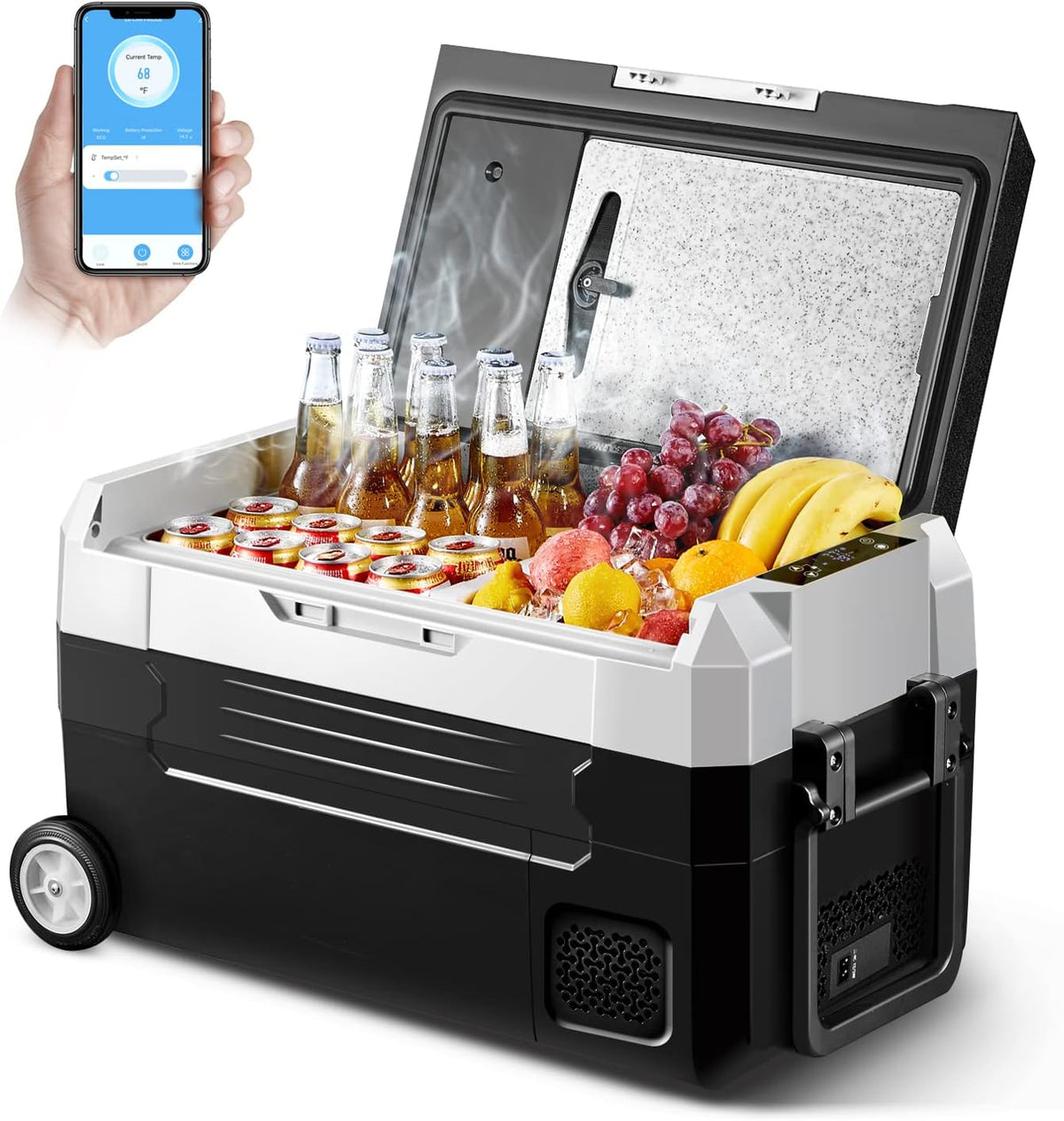 Portable Car Refrigerator 12 Volt 48 Quart Dual Zone Compressor Cooler P802