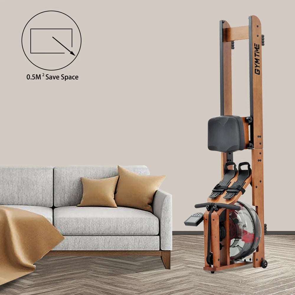 Solid Wood Water Rowing Machine with LCD Monitor A8783