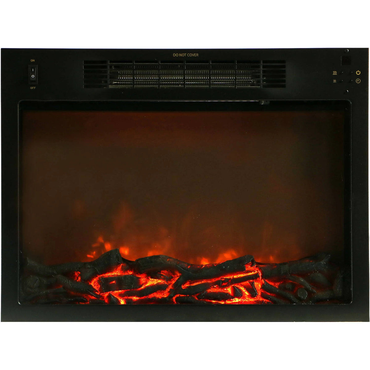 Mahogany Fireplace Mantel with Electronic Fireplace Insert L643