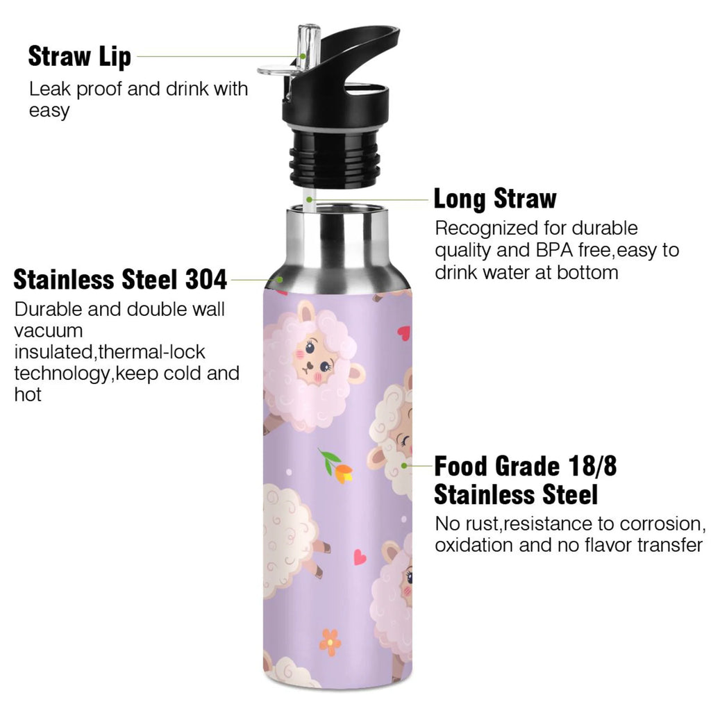 Stainless Steel Insulated Water Bottle with Straw Lid P831069