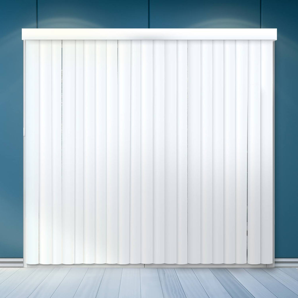 White Cordless Vertical Window Blinds, 78 inch x 84 inch S397