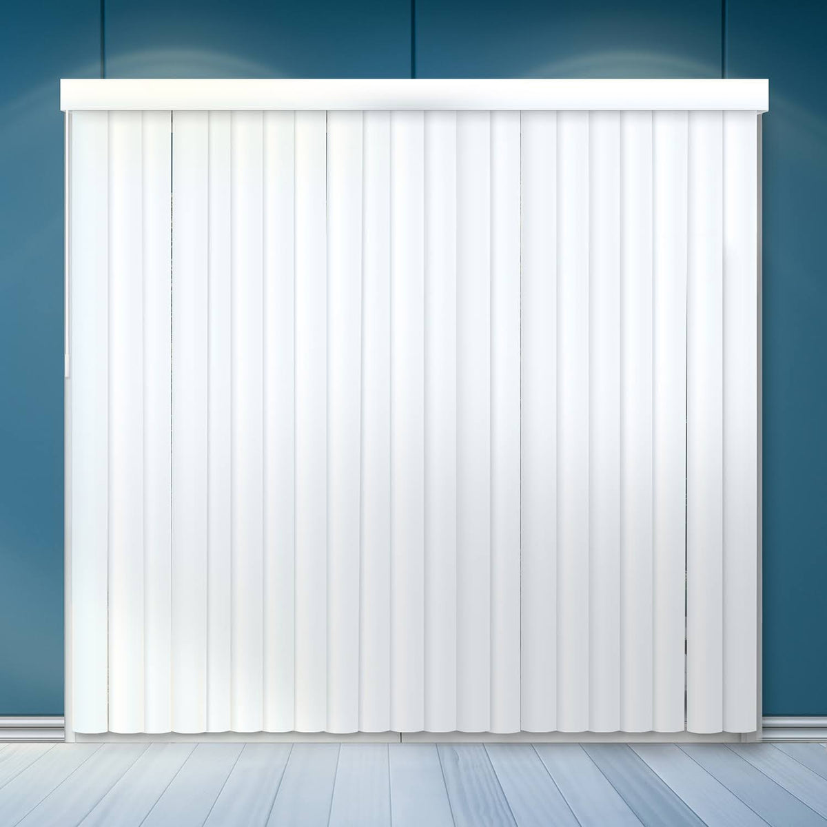 White Cordless Vertical Window Blinds, 78 inch x 84 inch S397