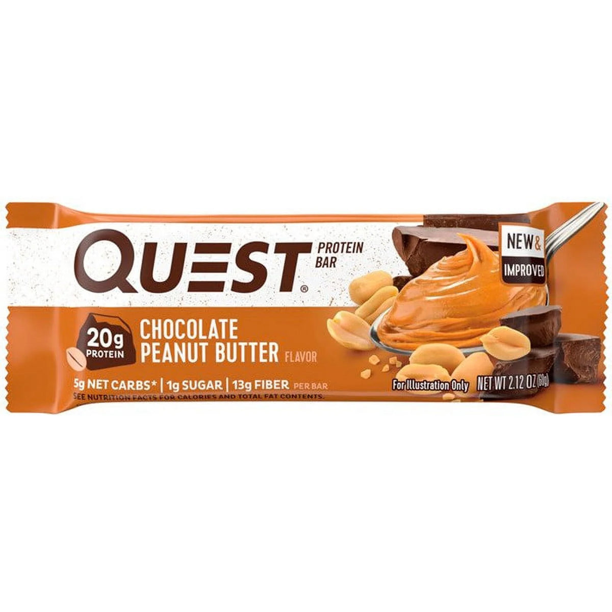 Chocolate Peanut Butter Protein Bar 2.12 oz 12 Bars B183