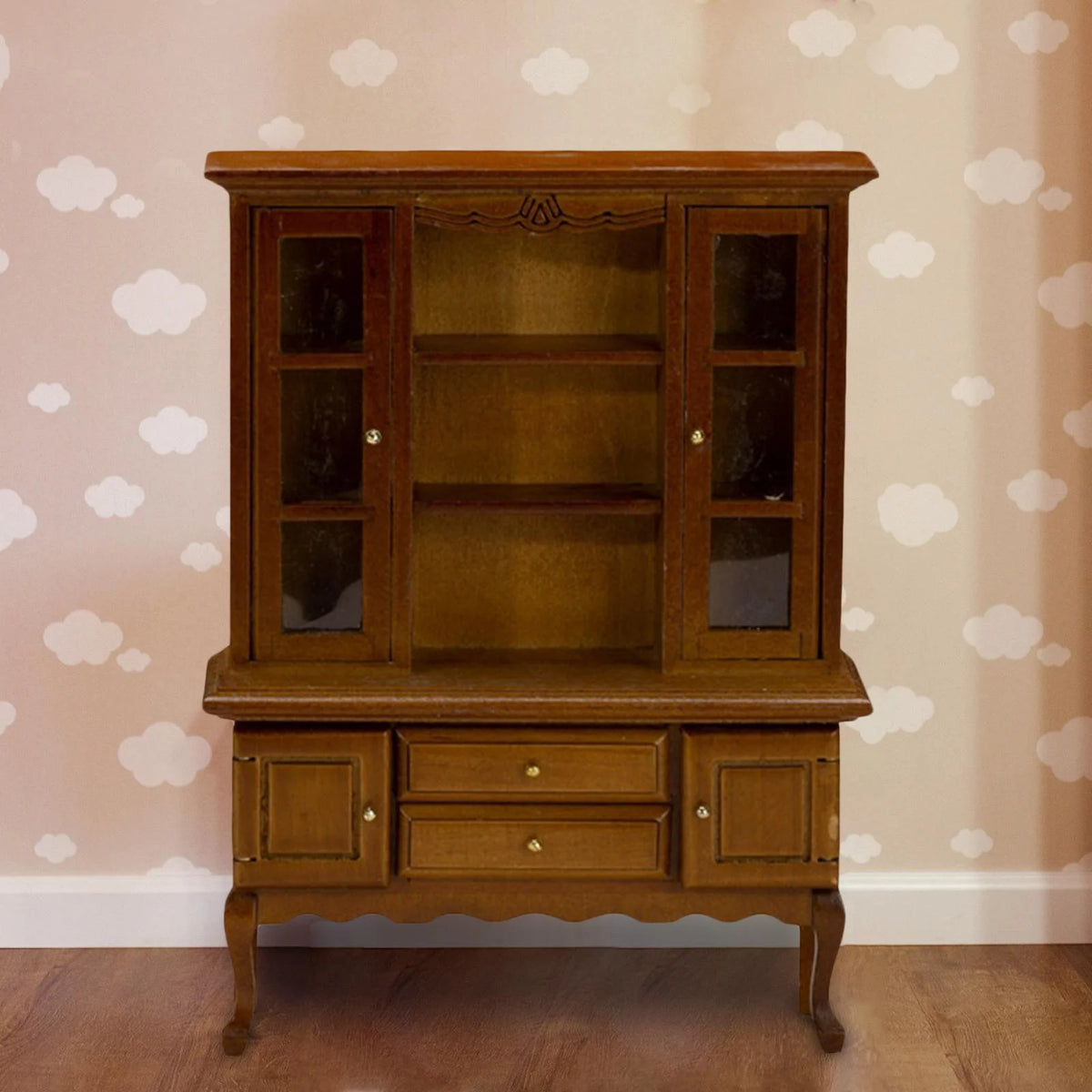 Walnut Miniature Bookcase Cabinet O9110