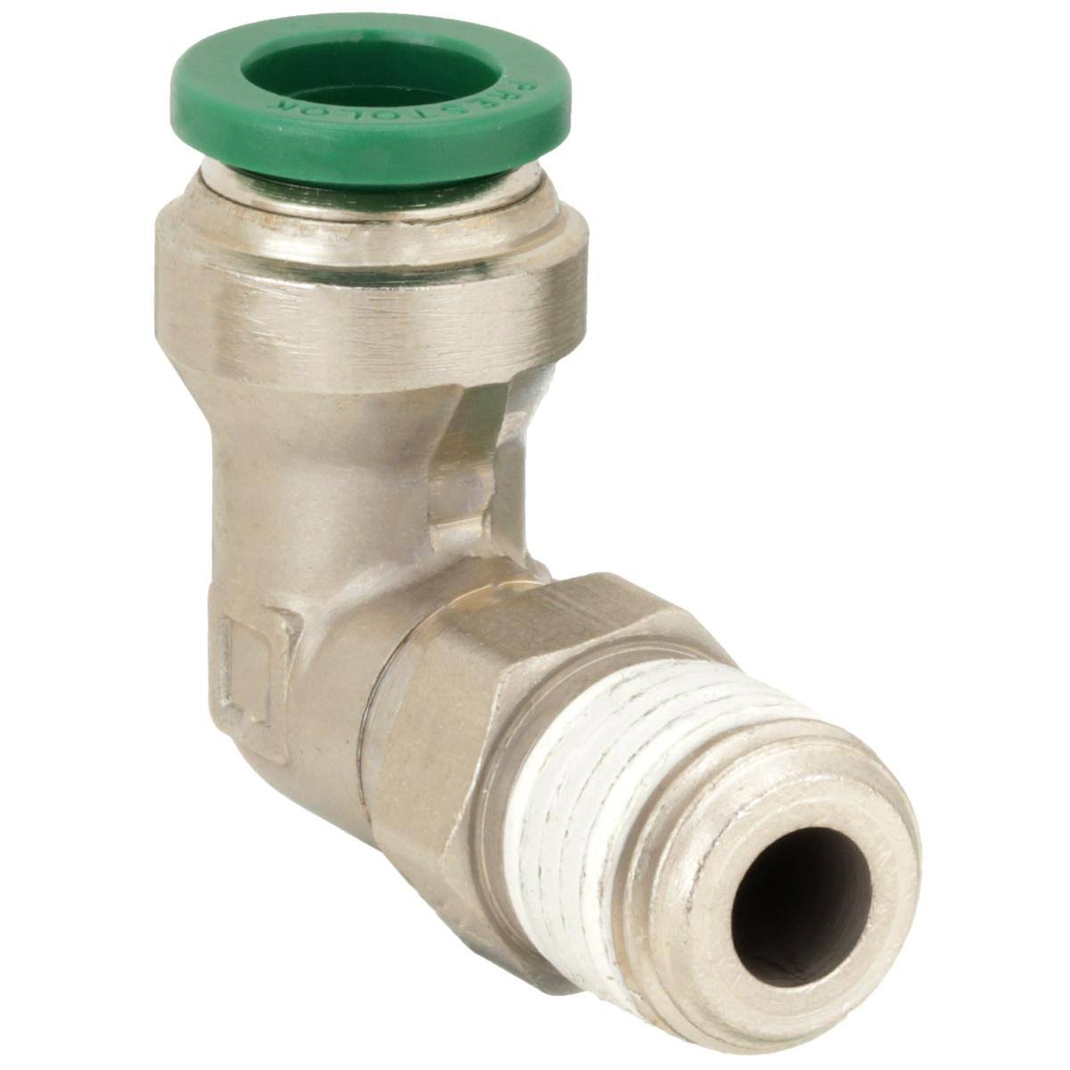 Nickel Plated Brass Swivel Elbow, 90 Degrees, 1/2 in Tube Size L218